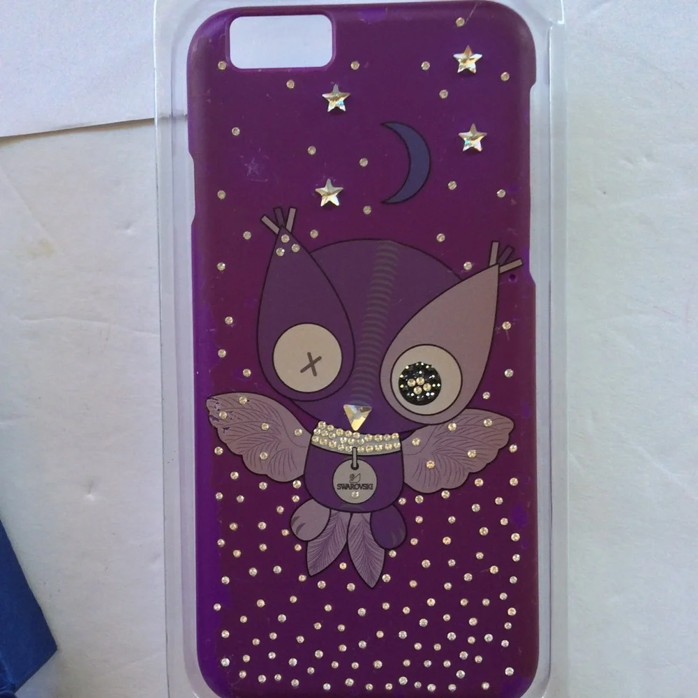 SWAROVSKI PURPLE CALLIE OWL I PHONE 6/6S/7/8/SE PURPLE OWL PHONE CASE